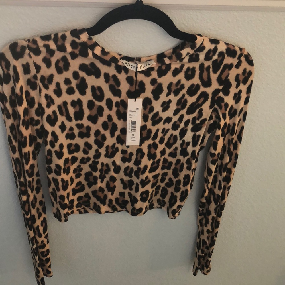 Alice + Olivia Leopard Deliana Top